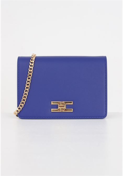 Indigo blue women's bag with golden jewel logo ELISABETTA FRANCHI | BS03A41E2828